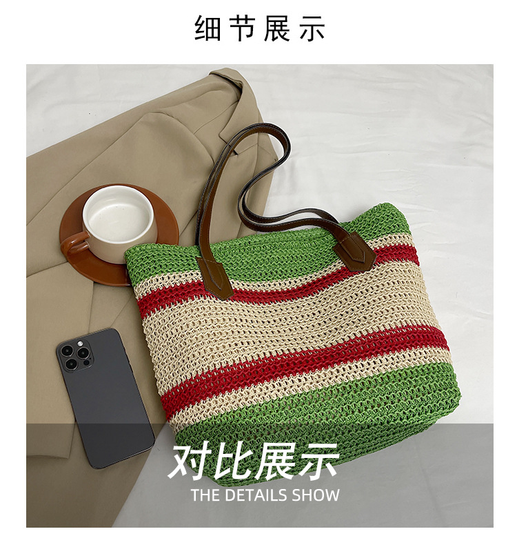 Wholesale of new straw woven bags for Spring 2025, large-capacity cross-border trendy and fashionable tote bags, casual commuting underarm bags undefined