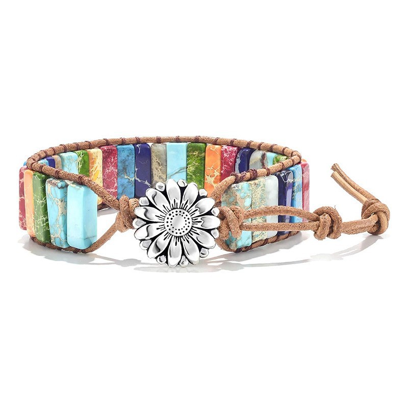 Woven beaded bracelet handmade pearl