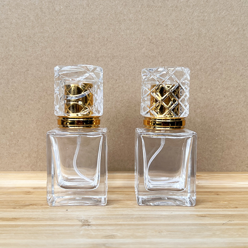 现货螺口B194-30ml方形透明玻璃香水瓶化妆品分装瓶/按压喷雾空瓶