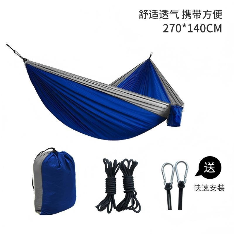 Fábrica directa hamaca de nylon paracaídas hamaca de tela de ocio columinar hamaca de campamento multicolor doble image 8