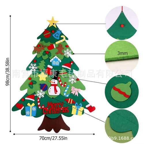 New Felt Christmas Tree DIY Christmas Decorations Non-woven Christmas Ornaments Felt Christmas Tree Wholesale