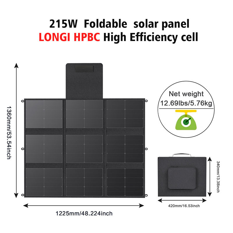 工厂代发便携式户外215w太阳能折叠包太阳能单晶硅电池片光伏组件