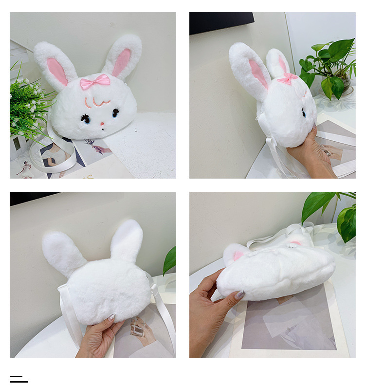 Plush rabbit bag, children's coin purse, cute princess single-shoulder bag for girls, autumn and winter crossbody bag for little girls undefined