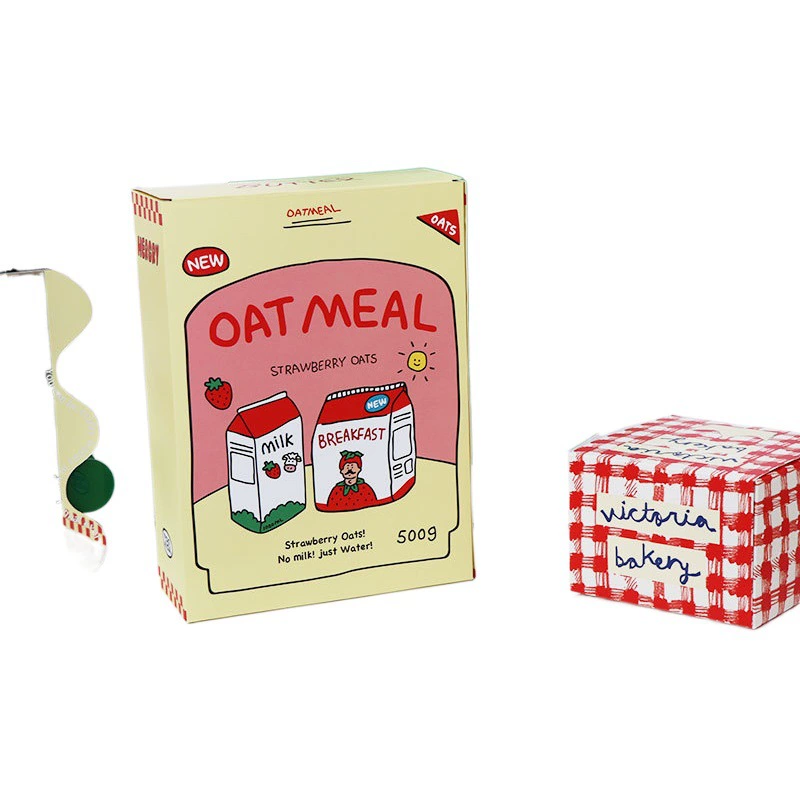 Южная Корея ins розовый мультфильм овсяная коробка чистая красный декоративный торт ничего украшения фотография фон реквизит