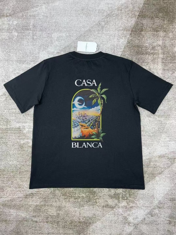 【260g】カサブランカプリント トレンド個性柄 メンズ レディース ゆったり半袖Tシャツ|undefined