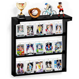 跨境卡片收纳架木制多层集换卡展示架纪念品存储架星球卡展示架