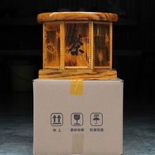 安化黑茶底座千两茶座茶柱茶樽白沙溪墩子实木炭碳烧竹子原木中式