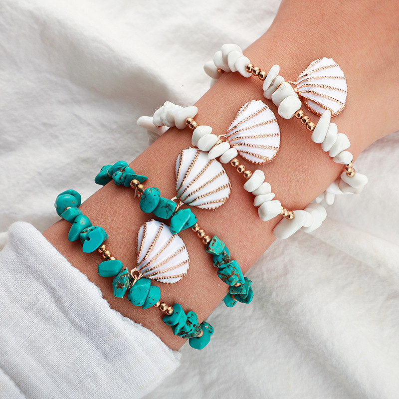 Alloy, Resin, Shell Material Wholesale Jewelry Vacation Beach Starfish Shell Alloy Resin Shell Anklet