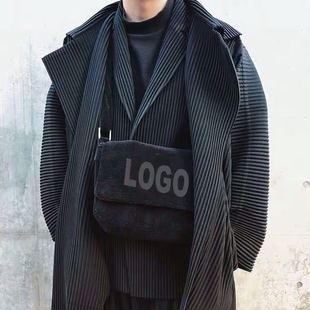 Japanese Miyake Style Pleated Jd202 Autumn and Winter Casual Drape Mid-Length Suit Windbreaker Jacket Men's Trendy