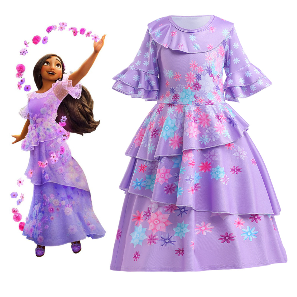 Magic full house cos Encanto Mirabelle Cosplay animation clothing children's Princess Dress Girls' dress