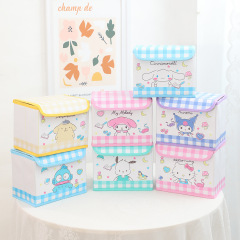 漫画 PU フリップカバーデスクトップ雑貨小型収納ボックスオフィス寝室ワードローブドレッサー折りたたみ式