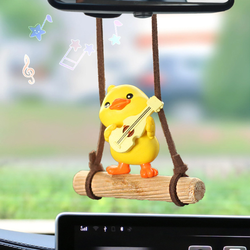 Colgante de coche colgante de coche columpio pato interior espejo retrovisor decoración patito amarillo red pato rojo sala de transmisión en vivo femenino