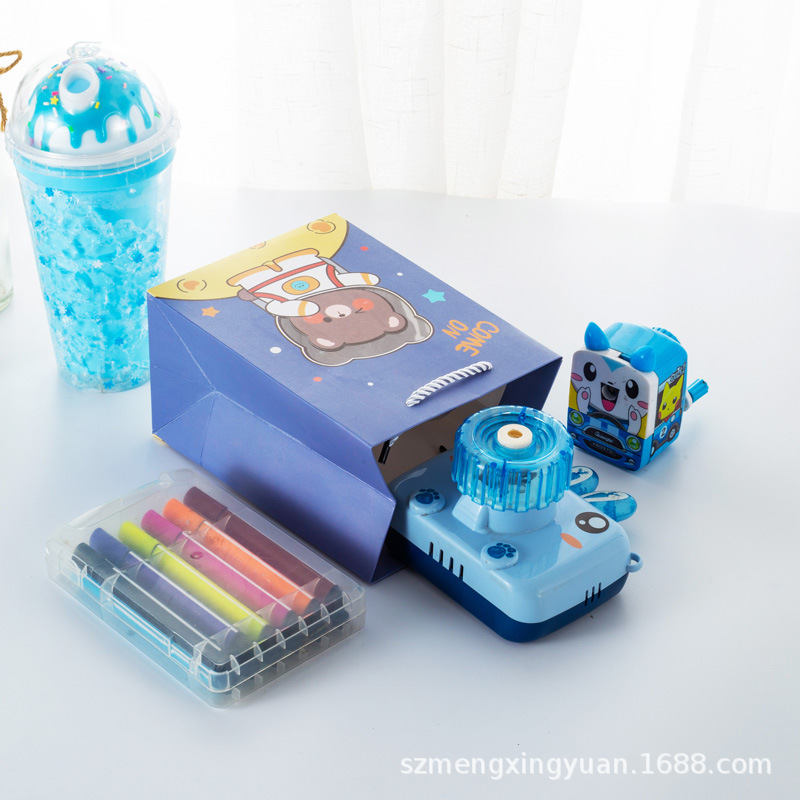 Día de los niños lindo ventana transparente regalo para kindergarten niños regalo de cumpleaños pequeña bolsa de regalo bolsa de papel portátil