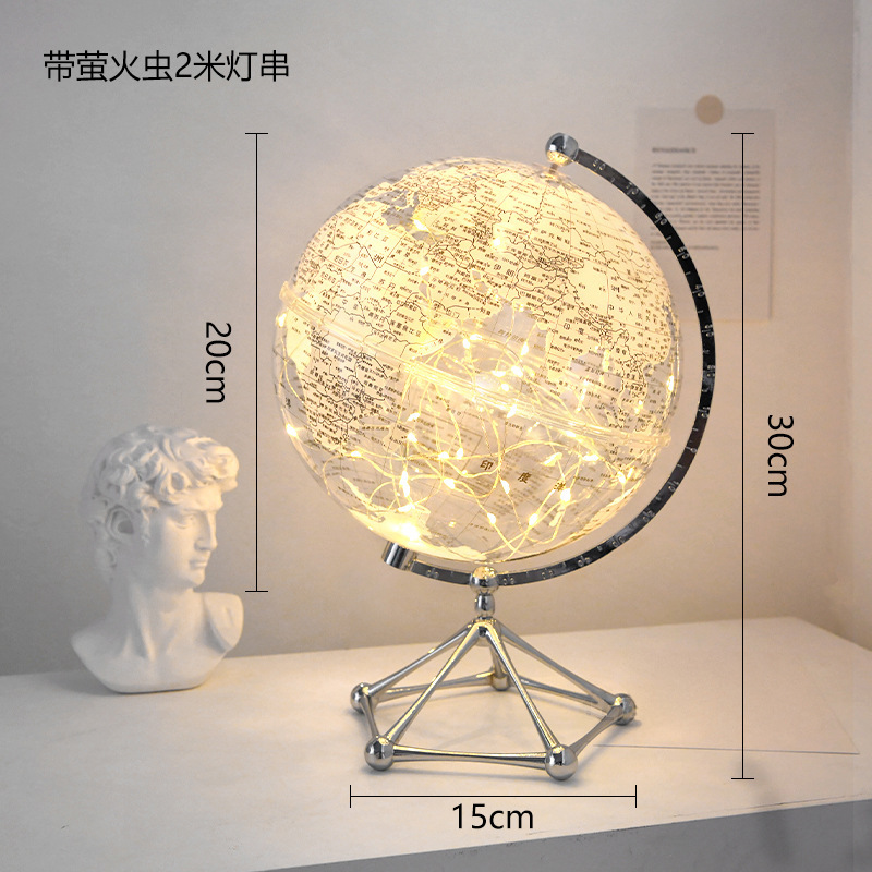 創意的な透明な地球儀の置物は軽くて豪華で高級な客間のテレビの棚の事務室のデスクトップの書斎の家庭の装飾品です。|undefined