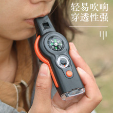 跨境直供温度计 反光镜 七合一多功能口哨 户外求生口哨 7合1哨子
