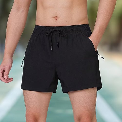Men's Summer Korean Style Trendy 5-inch Loose Athletic Elastic 3-inch Ice Silk Quick-dry Beach Shorts