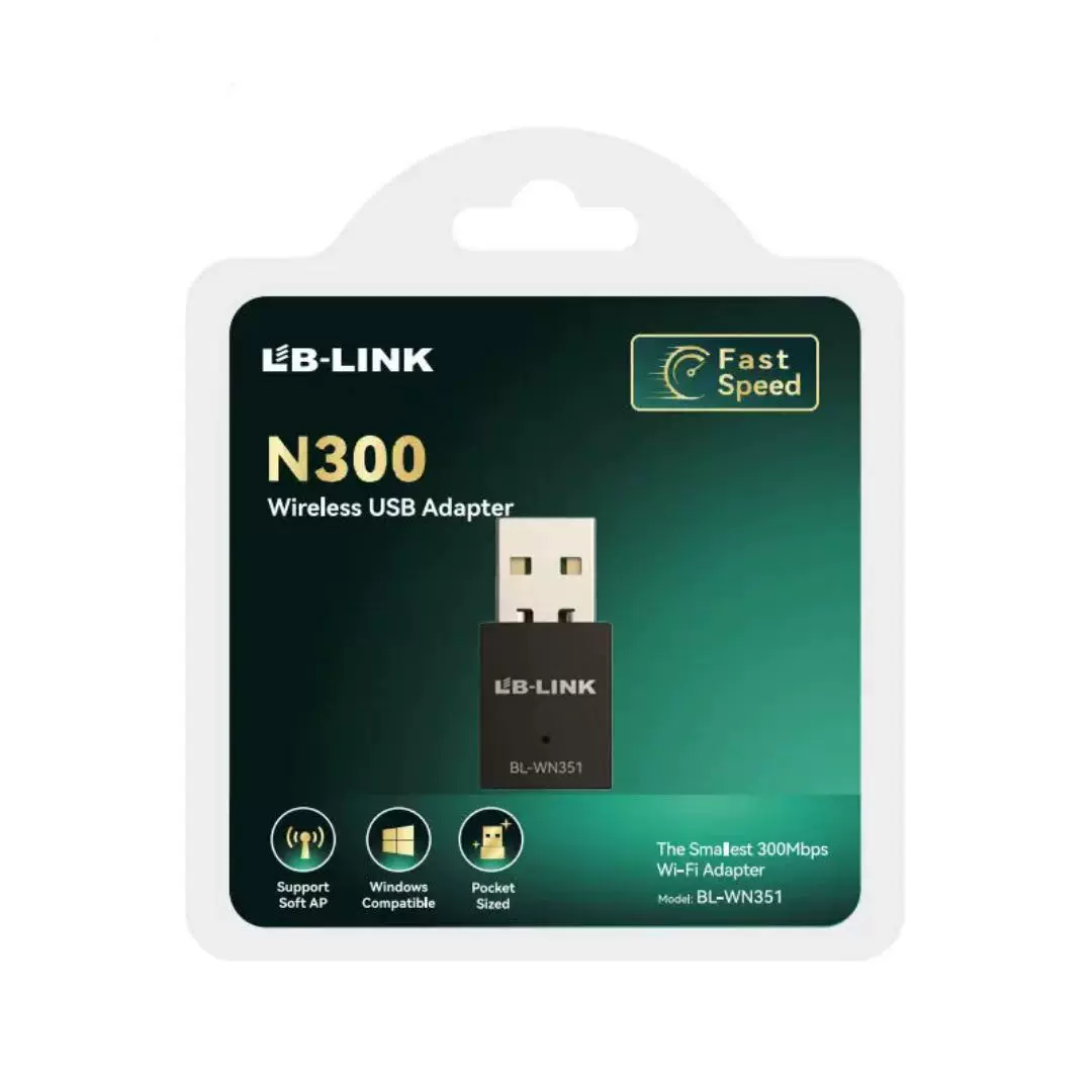 LB-link BL-WN351无线USB适配器300Mbps无线网卡即插即用免驱动