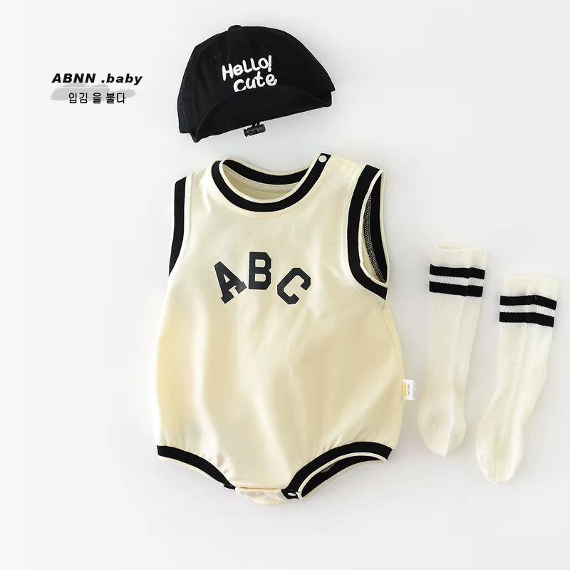 Children's bodysuit, summer thin summer clothing sleevless, thin cotton