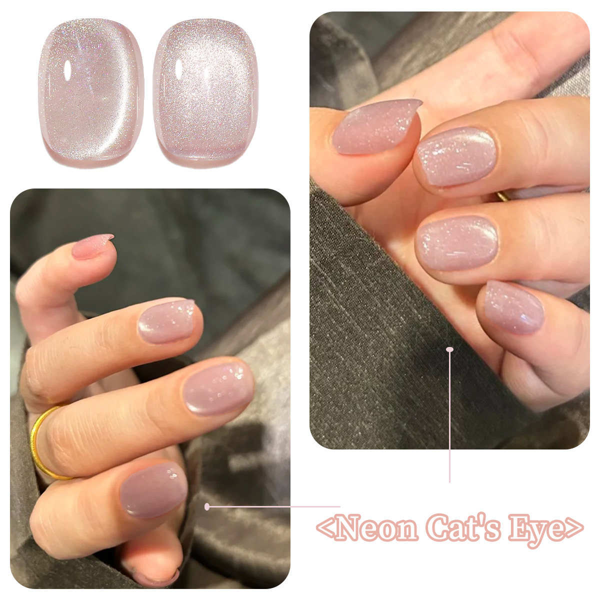 2025 nuevo polvo de neón de alto nivel popular cristal ojo de gato pegamento de manicura tienda de uñas blanco
