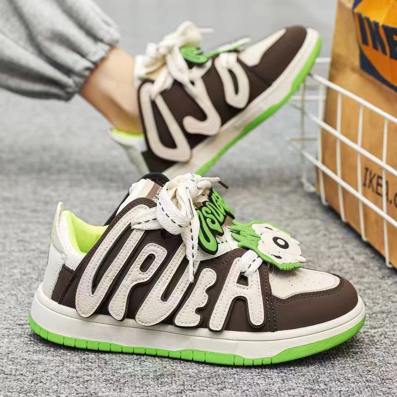 Zapatos de pan, zapatos de calle, zapatos de skate para hombres, letras de diseño original, zapatos deportivos blancos casuales, zapatos de moda