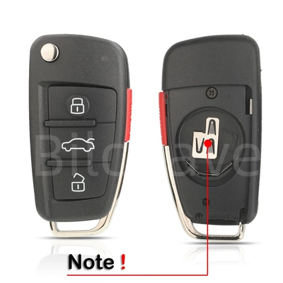 Suitable for 4-Button Tt A2 A3 A4 A6 A6L A8 Q 30% off Stacked Car Key Replacement Shell (Original Model) (Car Keys) - 4-keys
