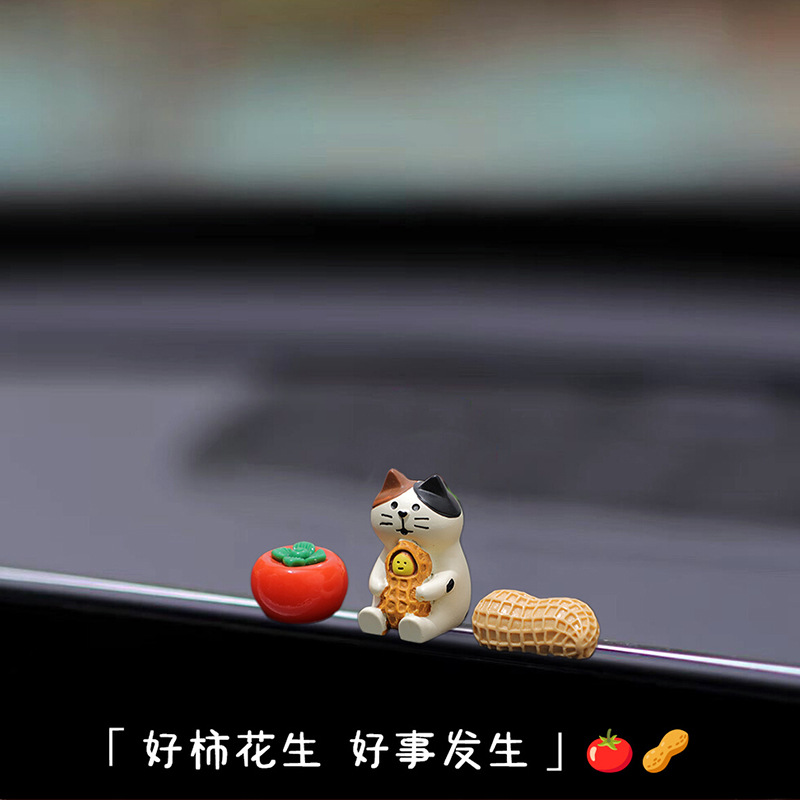Creativo gatos cosas buenas suceden adornos de automóviles consola central adornos de pantalla de dibujos animados adornos de espejo retrovisor