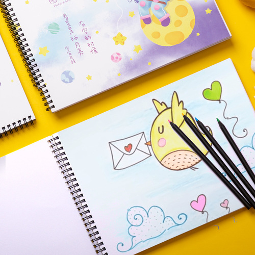 Picture book for primary school students, blank art book, children's kindergarten enlightenment thickened drawing paper, watercolor pen graffiti book