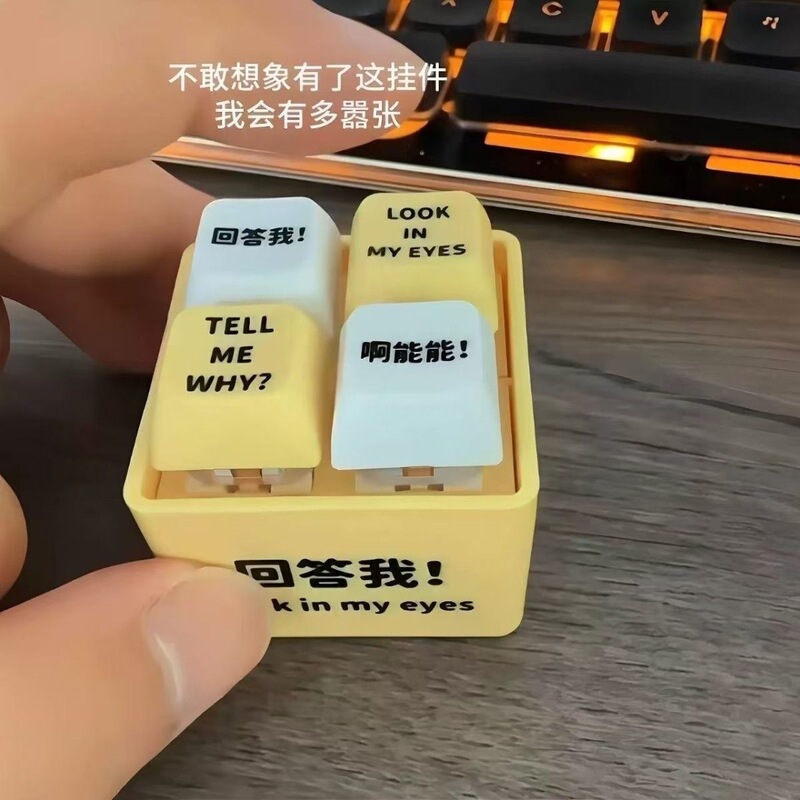 Popular Answer Me Pronunciation Voice Button Luminous Keychain Decompression Button Toy Fun Office Artifact Popular Answer Me Pronunciation Voice Button Luminous Keychain Decompression Button Toy Fun Office Artifact