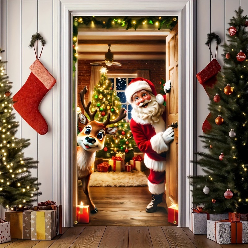 Amazon ベストセラー クリスマス ドア カバー クリスマス 2D ドア バナー パーティー パーティー デコレーション バナー|undefined