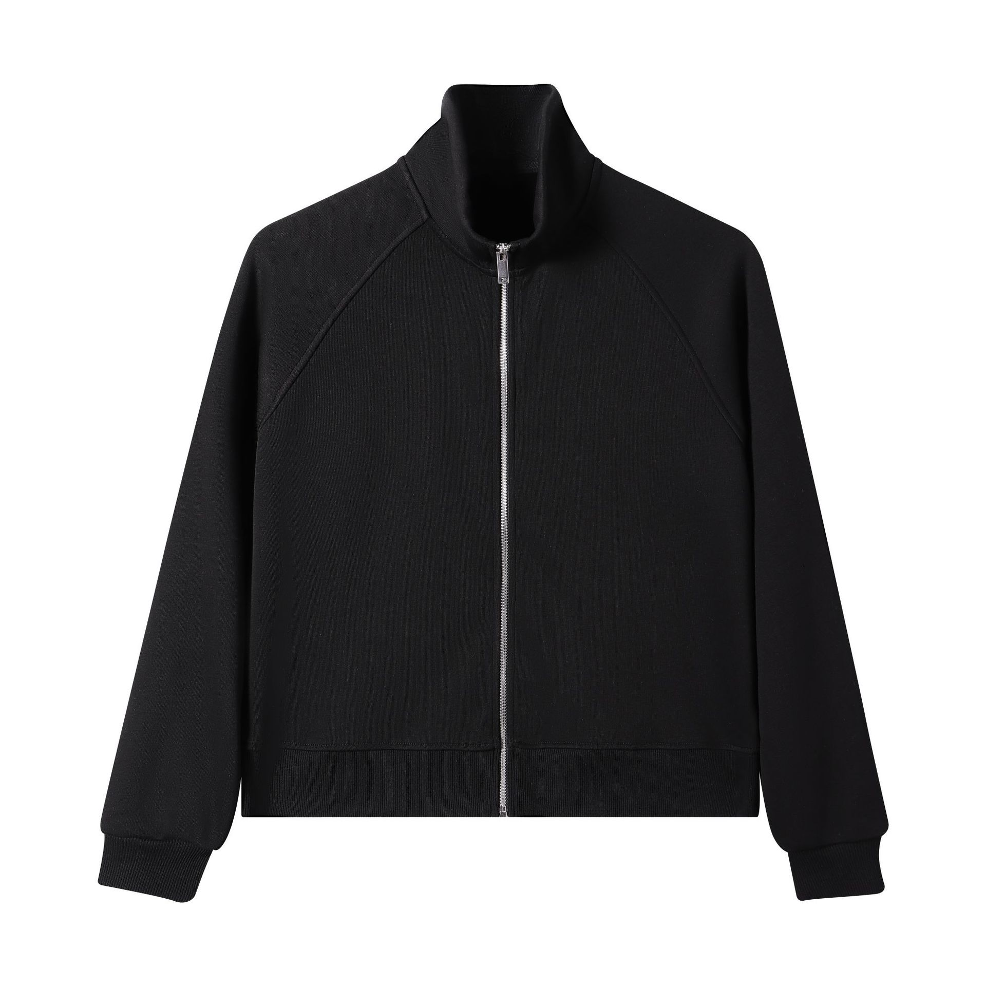 Otoño y invierno pesado 420g algodón isla de color sólido con cremallera de cuello corto chaqueta de moda de mujer con camisa suelta cálida de lana