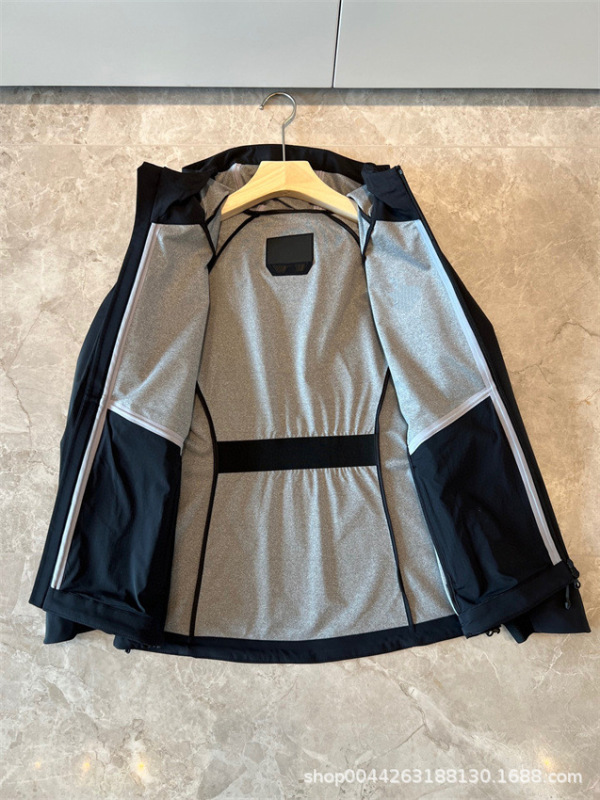 秋款新品女士三色收腰连帽防雨水风衣外套冲锋衣软壳|undefined