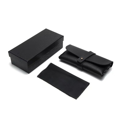 一件代发太阳眼镜盒三件套墨镜盒收纳包抗压通用平光近视眼睛皮盒