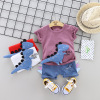 Summer scarf, cartoon trousers, sleeves, set, season 2021, with short sleeve, Korean style, wholesale