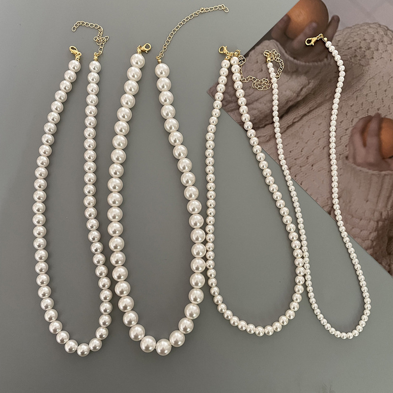 Lady Geometric Solid Color Shell Pearls Women's Necklace display picture 4