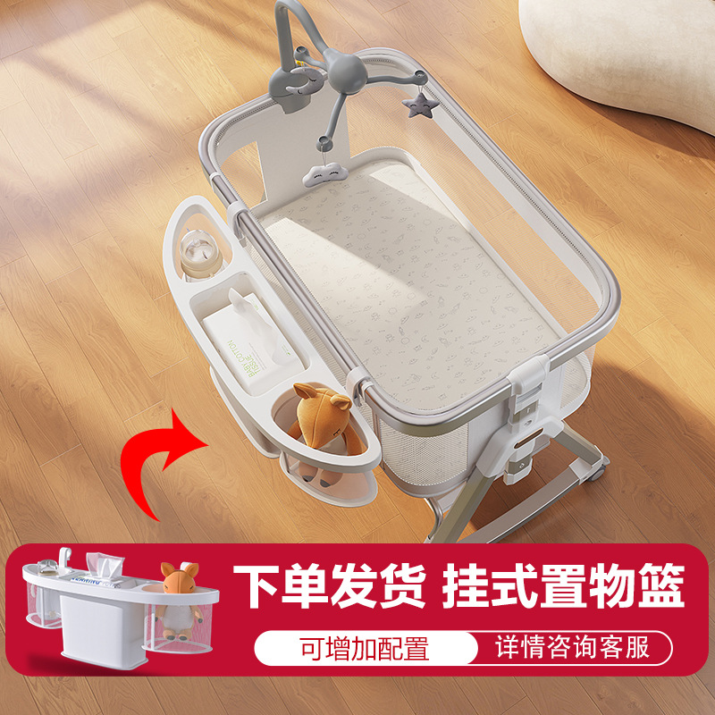 Cama de aleación de aluminio móvil portátil cuna cama plegable multifuncional bb cama recién nacida cama de empalme