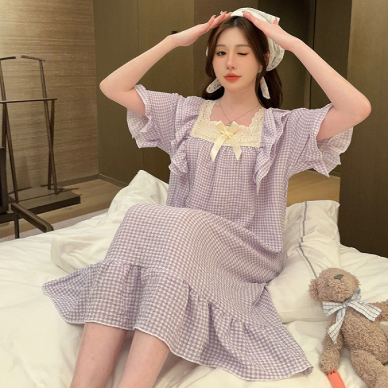 3428-6#격자 무늬 보라색