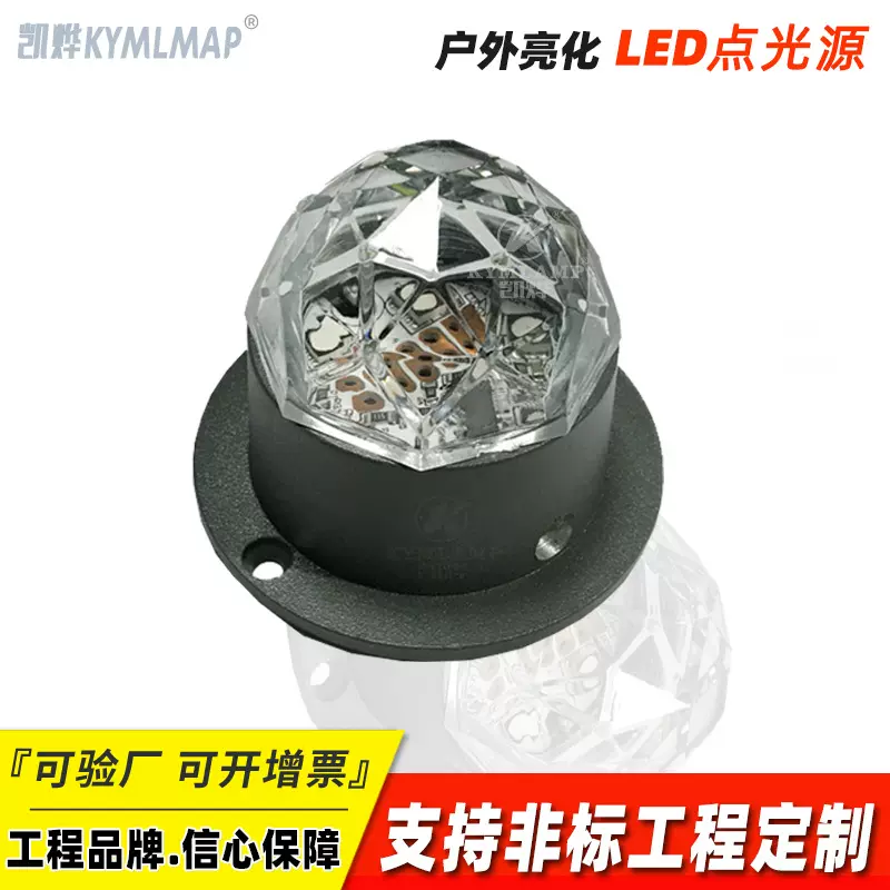 定制LED球泡灯户外防水点光源外控全彩DMX512RGB楼体七彩像素灯串
