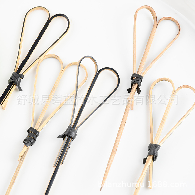 Suministro de amor desechable de frutas de calabaza de bambú tijeras desechables de cóctel al por mayor