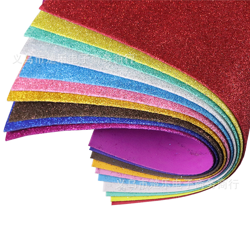 A4/A3/50x70 fábrica al por mayor Eva oro polvo esponja papel 2mm kindergarten DIY papel hecho a mano sin pegamento