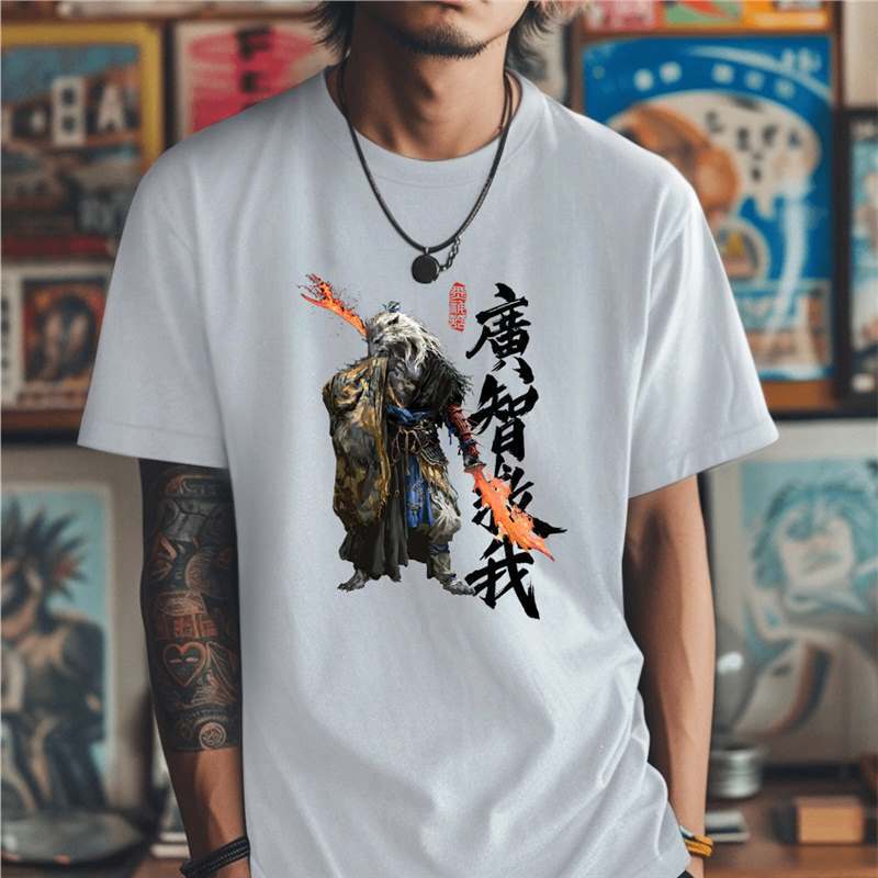 Black Myth Wukong Game Monkey King Sage Surrounding Short-sleeved T-shirt Men's and Women's Loose Clothes National Style Trend Black Myth Wukong Game Monkey King Sage Surrounding Short-sleeved T-shirt Men's and Women's Loose Clothes National Style Trend