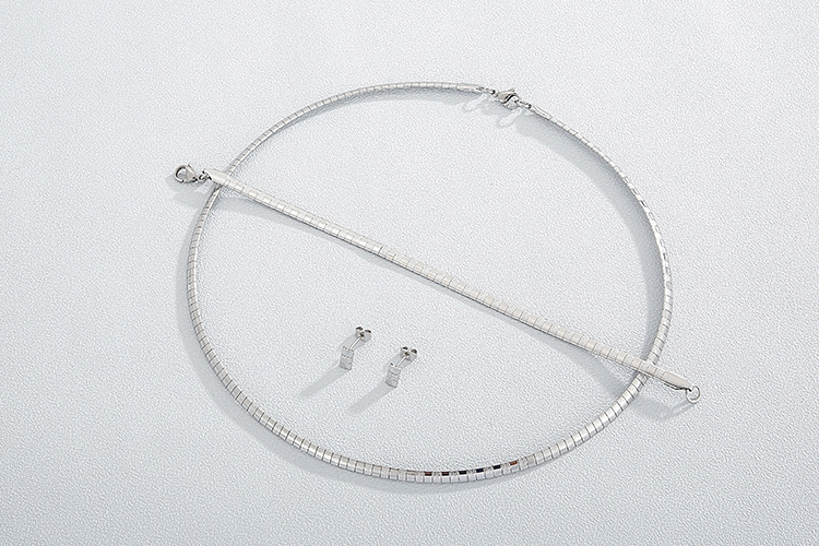 new fashion titanium steel necklace bracelet set wholesale nihaojewelry