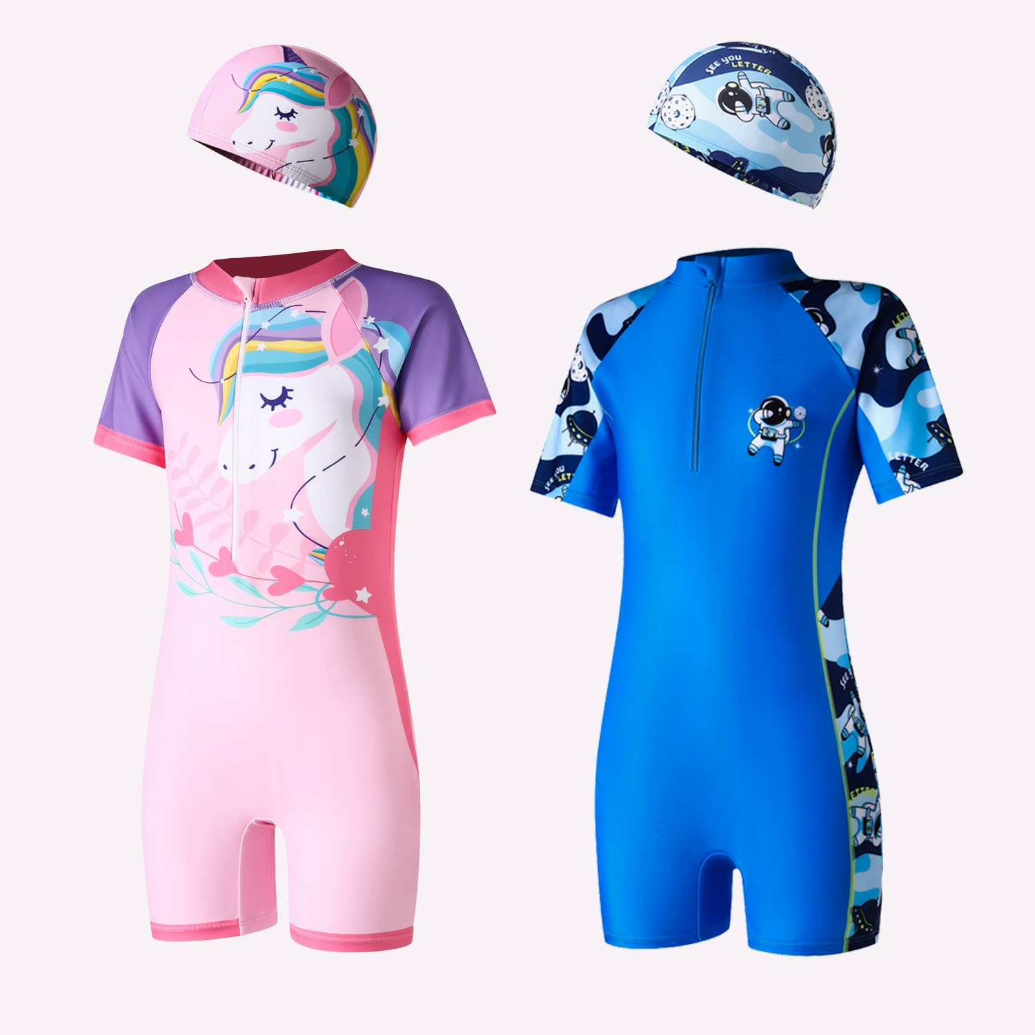 Детские купальники для мальчиков и девочек, цельные быстросохнущие купальники для мальчиков, маленькие, средние и большие детские новые купальники для девочек оптом