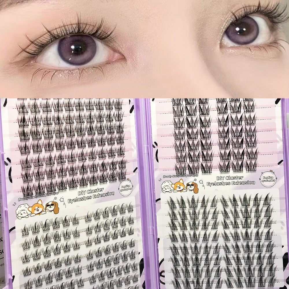 Serie de pestañas postizas transfronterizas Libro de pestañas de comercio exterior Pestañas postizas en inglés completas Pestañas postizas de gran capacidad, pelo segmentado de un solo racimo