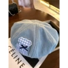 Plaid Bear light blue