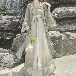 Hanfu Women's Song Dynasty Printed Long Dry Temple Waist Pleated Skirt Daily Fresh Spring, Summer and Autumn Style