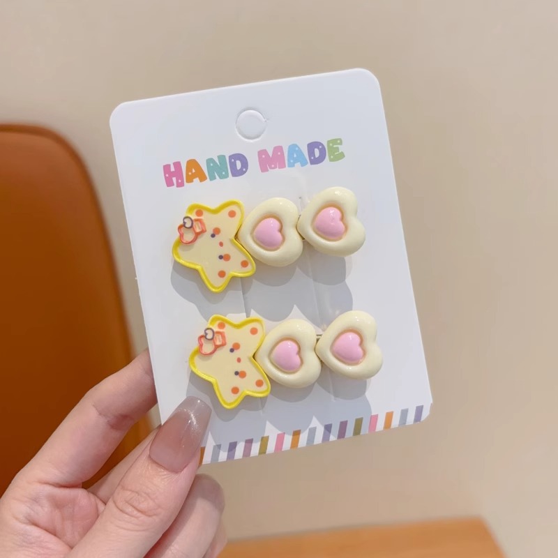 Niños lindos clips de cabello suave estrella de dibujos animados clips de pestañas niñas dulces no dañan el cabello lateral clip de cabello rotos boca de pato