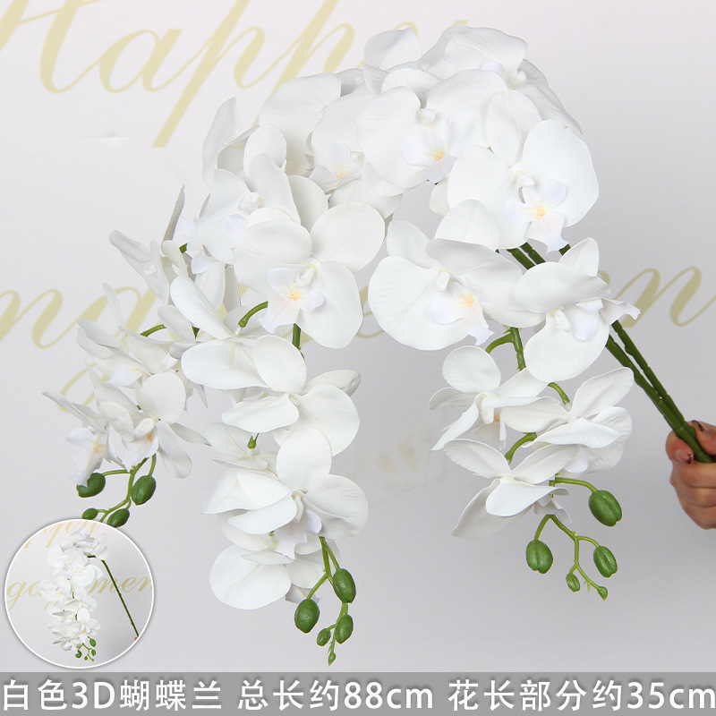 Bodas de flores de seda de imitación blanca flores falsas decorativas floral sala de bodas floral hogar ramo único camino de introducción de flores
