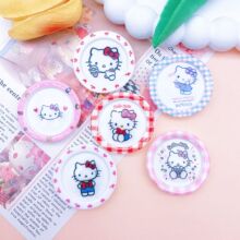 新款卡通KT格子边盘树脂配件手工diy奶油胶发夹钥匙扣饰品配饰批