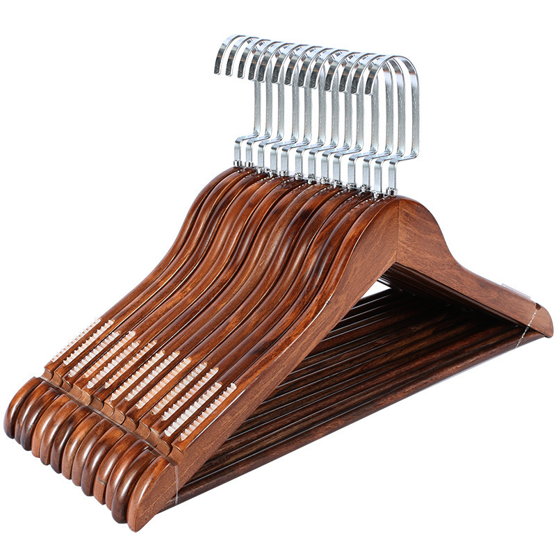 Perchas de madera maciza tienda de ropa hotel al por mayor soporte de ropa para el hogar dormitorio estante de ropa percha madera para adultos