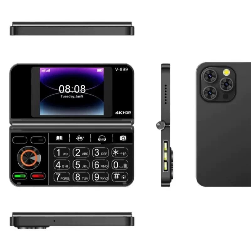 Умный мобильный телефон для пожилых, складной экран, 2G, оптом